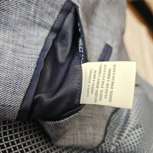 Baird & Mcnutt Murano Blue Linen Blazer Jacket Sports Coat Mens Large Slim Fit - Picture 7 of 8